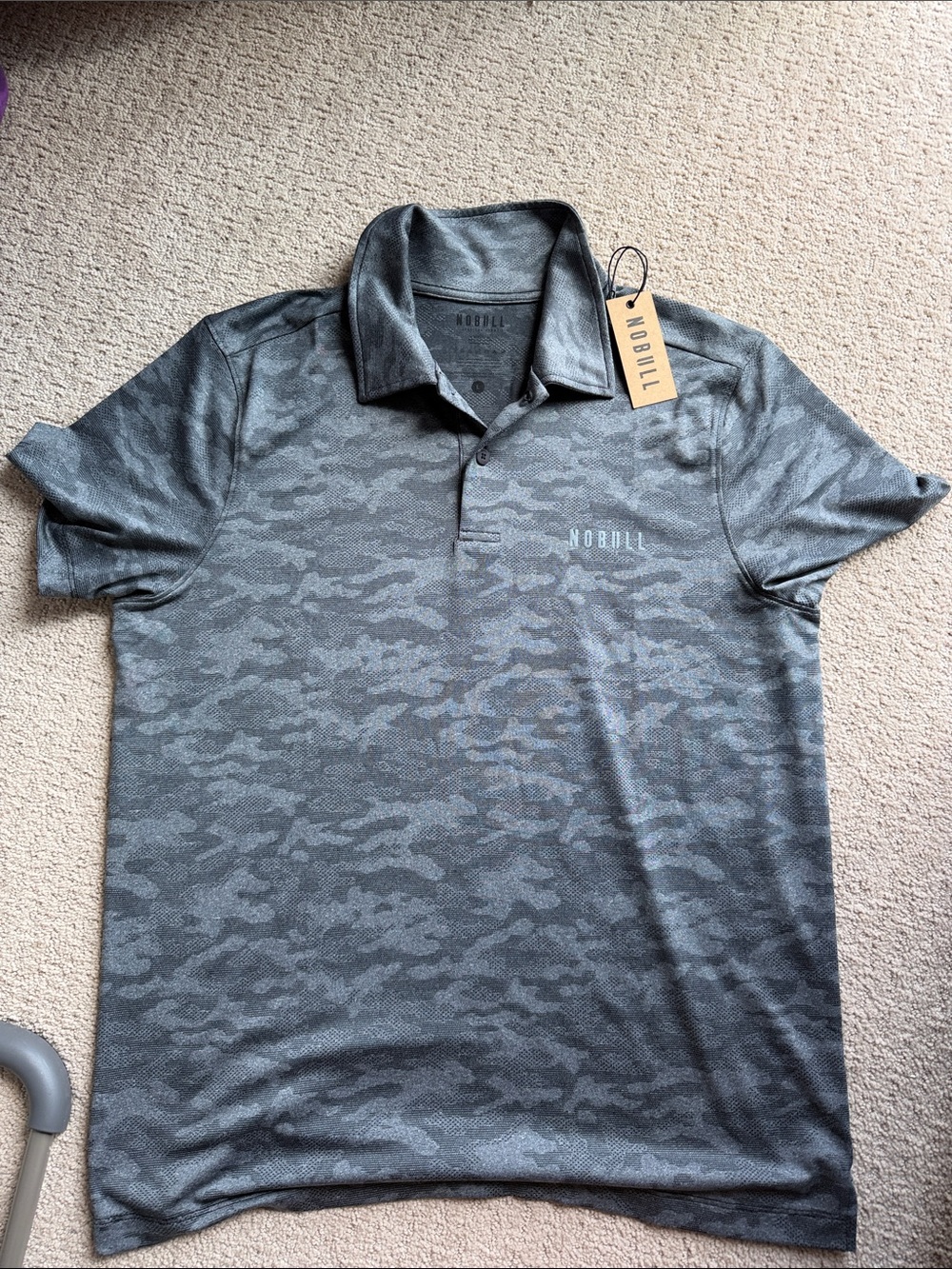 NOBULL Men's Gray Camo Polo Shirt